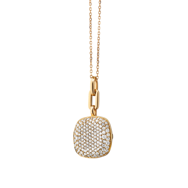 Slim Lockets Rae Yellow Gold and Diamond Pav&eacute; Infinity Pendant